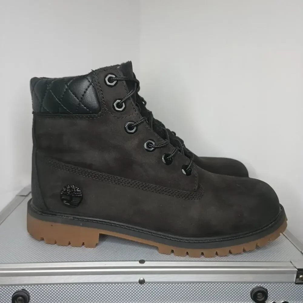 Timberland Mens Size 6 US 6.5 UK Black Suede Leather 6-Inch Boots Waterproof